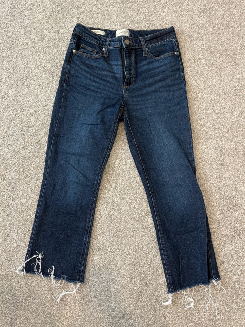 Universal Thread Dark Blue Cropped Raw-Hem Skinny Jeans